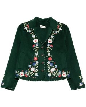 RIXO London Jude Jeansjacke Mit Blumenstickerei - Grün