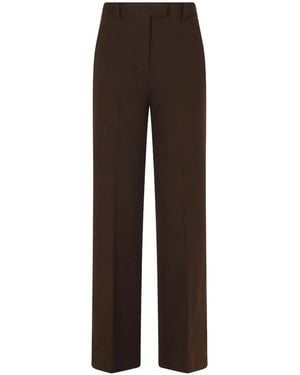 Circolo 1901 Pressed-Crease Straight-Leg Trousers - Brown