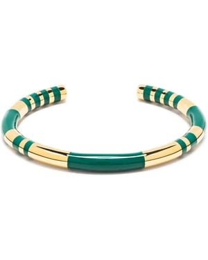 Aurelie Bidermann Brazalete abierto con diseño esmaltado - Verde