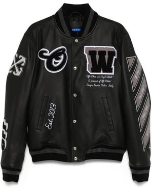 Off-White c/o Virgil Abloh Leather Jacket - Black