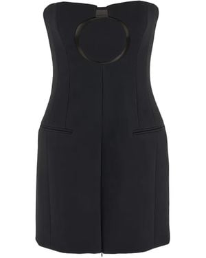Ferragamo Circle-Cutout Strapless Fitted Top - Black