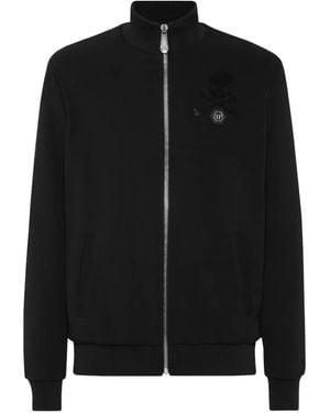 Philipp Plein Skull-Embellished Bomber Jacket - Black