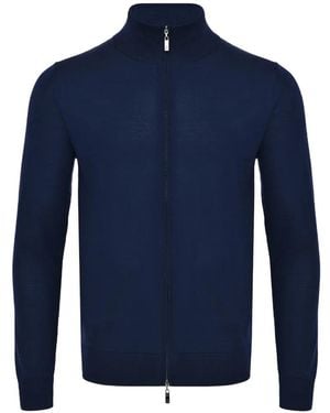 Pal Zileri Zip-Up High-Neck Cardigan - Blue