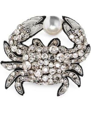 Dice Kayek Crab Brooch - White