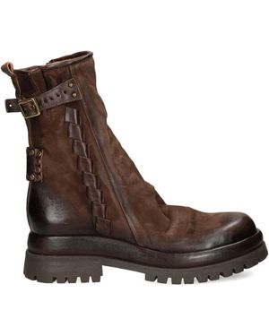 A.s.98 Buckle Braided Boots - Brown