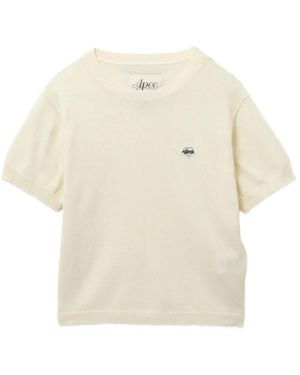 AAPE BY A BATHING AP Logo-Embroidered T-Shirt - White