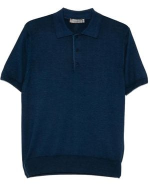 Canali Poloshirt Mit Kurzen Ärmeln - Blau