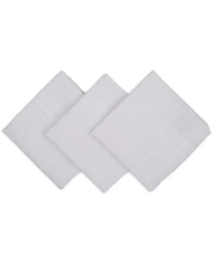 Simonnot Godard Gestreiftes Einstecktuch (3er-Set) - Weiß