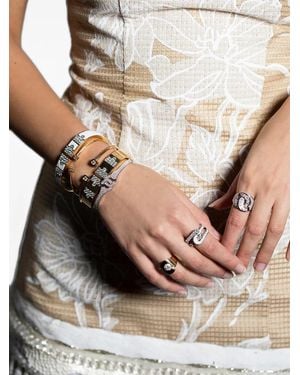 David Webb Lane Diamond And Enamel Bracelet - Grey
