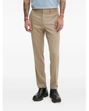 HUGO Textured Straight-Leg Trousers - Natural