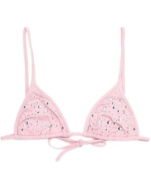 GIMAGUAS Bella Stud-Embellished Bikini Top - Pink