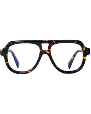 Kuboraum Q4 Tortoise ジオメトリック眼鏡フレーム - ブラック