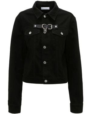 JW Anderson Padlock-Strap Buttoned Denim Jacket - Black