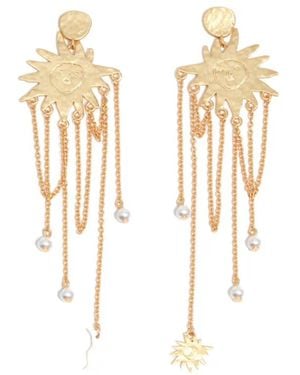 Bimba Y Lola Orecchini Sun Con Catena - Bianco