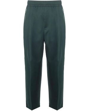 Giuliano Galiano Elasticated-Waist Pleated Trousers - Green