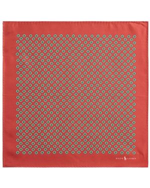 Polo Ralph Lauren Patterned Silk Pocket Scarf - Red