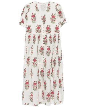 ELLEBLUE Gemma Floral-Print Short-Sleeve Dress - White