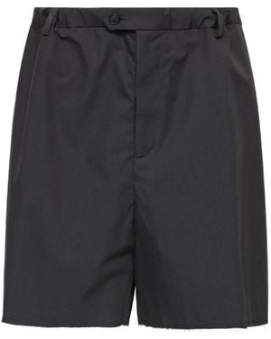 MM6 by Maison Margiela Frayed-Detail Cotton Shorts - Grey