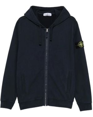 Stone Island Zip-Up Hoodie - Blue