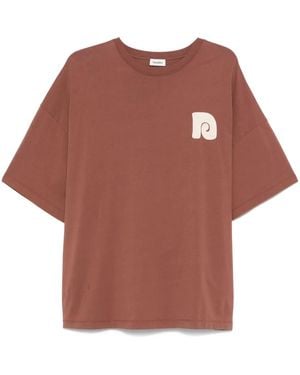 Nanushka T-Shirt Met Geborduurde Touw - Rood