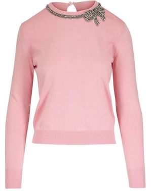 Carolina Herrera Bow-Embellished Top - Pink