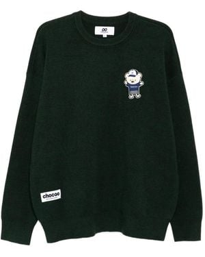 Chocoolate Pull En Laine À Ourson Brodé - Noir