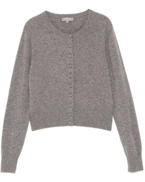 N.Peal Cashmere Covered-Button Cashmere Cardigan - Grey