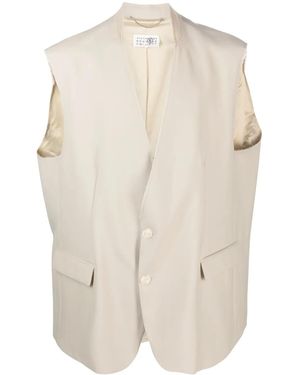MM6 by Maison Martin Margiela Vネックベスト - ナチュラル