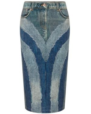 Love Moschino Falda Estampada - Azul