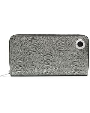 DIESEL Lizard-Effect Continental Wallet - Grey