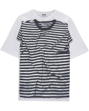 MSGM T-Shirt Met Grafische Print - Wit