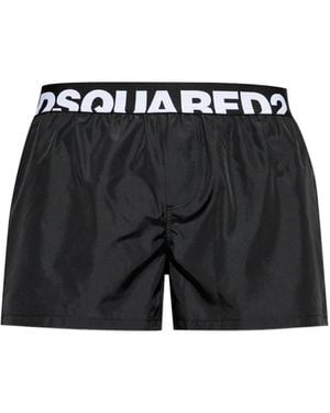 DSquared² Waistband Swim Shorts - Black
