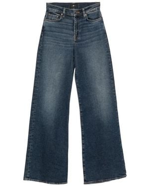 7 For All Mankind Vaqueros Anchos Lotta Con Efecto Degradado - Azul