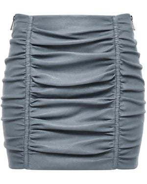DSquared² Ruched Leather Skirt - Gray