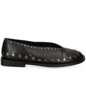 Elena Iachi Ballerines Althea En Cuir À Détails De Clous - Black