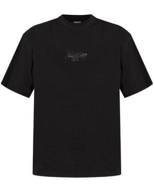 Balenciaga Camiseta Con Logo Estampado - Negro