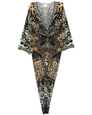 CAMILLA Feline Folklore Dress - Black
