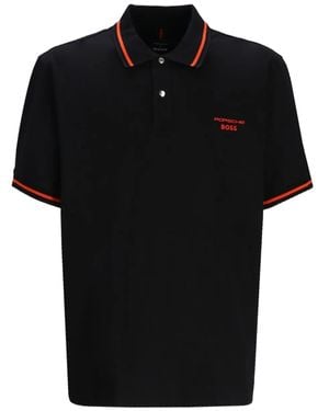 BOSS Poloshirt Mit Kontrastdetail - Schwarz