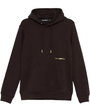 KARL LAGERFELD Logo-Print Hoodie - Black