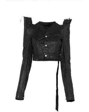 Rick Owens Frayed Jacket - Black