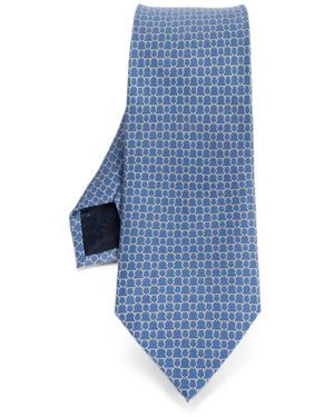 Ferragamo Gancini-Pattern Silk Tie - Blue