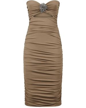 Amen Cut-Out Midi Dress - Neutre