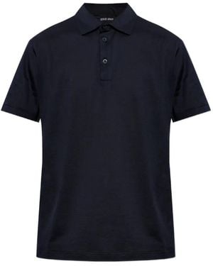 Giorgio Armani Short-Sleeve Polo Shirt - Blue