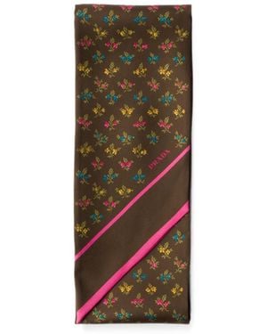 Prada Foulard Imprimé En Soie - Multicolour