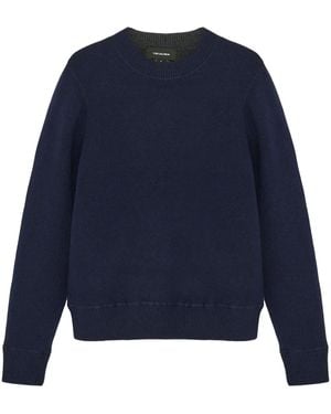 Yves Salomon Two-Tone Reversible Knit Jumper - Blue