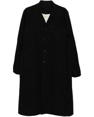 DEVOA Buttoned Wool Coat - Black