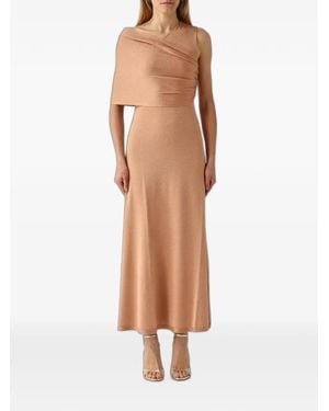 Twinset Long Knit Dress With Lurex - Natural