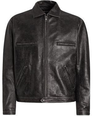 Dolce & Gabbana Zip-Fastening Leather Jacket - Black