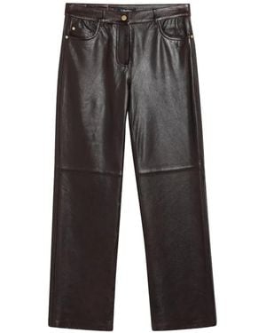 Max Mara Straight-Leg Leather Trousers - Grey