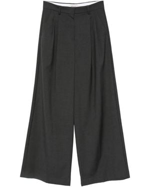 Weekend by Maxmara Pleated Wide-Leg Trousers - Grey